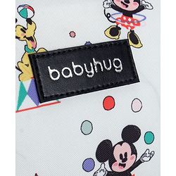 Babyhug Disney Mickey & Friends Classic Charm Smart Diaper Backpack - Off-White| Adjustable Shoulder Strap| Insulated Bottle Pouches| Smart Bottom Zipper| Wipes Dispenser| Wide Fish-mouth Opening
