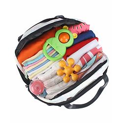 Babyhug Disney Retro Mickey Pop Smart Diaper Backpack - White| Adjustable Padded Shoulder Strap| Insulated Bottle Pouches| Wipes Dispenser| Wide opening| Anti-theft Back Pouch