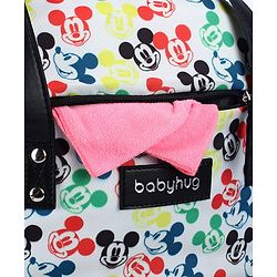 Babyhug Disney Retro Mickey Pop Smart Diaper Backpack - White| Adjustable Padded Shoulder Strap| Insulated Bottle Pouches| Wipes Dispenser| Wide opening| Anti-theft Back Pouch