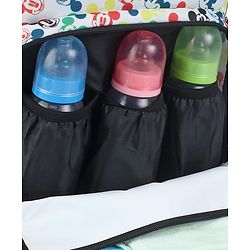 Babyhug Disney Retro Mickey Pop Smart Diaper Backpack - White| Adjustable Padded Shoulder Strap| Insulated Bottle Pouches| Wipes Dispenser| Wide opening| Anti-theft Back Pouch