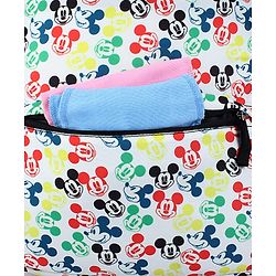 Babyhug Disney Retro Mickey Pop Smart Diaper Backpack - White| Adjustable Padded Shoulder Strap| Insulated Bottle Pouches| Wipes Dispenser| Wide opening| Anti-theft Back Pouch