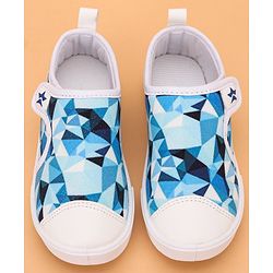 Cute Walk by Babyhug Casual Shoes with Velcro Closure Geometric Print - Sky  Blue