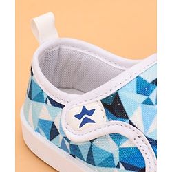 Cute Walk by Babyhug Casual Shoes with Velcro Closure Geometric Print - Sky  Blue