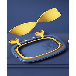 Babyhug Foldable Baby Bath Tub with Drain Plug in Crab Shape - Blue