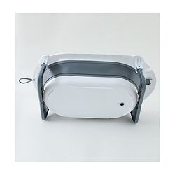 Babyhug Foldable Baby Bath Tub with Drain Plug - Grey