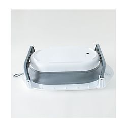 Babyhug Foldable Baby Bath Tub with Drain Plug & Temperature indicator- Grey