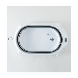 Babyhug Foldable Baby Bath Tub with Drain Plug & Temperature indicator- Grey