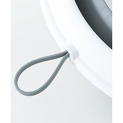Babyhug Foldable Baby Bath Tub with Drain Plug & Temperature indicator- Grey