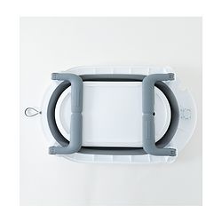 Babyhug Foldable Baby Bath Tub with Drain Plug & Temperature indicator- Grey