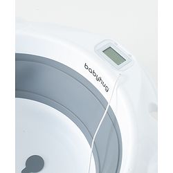 Babyhug Foldable Baby Bath Tub with Drain Plug & Temperature indicator- Grey