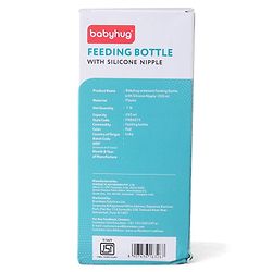 Babyhug Wide Neck Feeding Bottle with Silicone Nipple Dino Print - 250ml| Microwave and Sterilizer Safe| BPA Free| Easy to Clean & Hygienic| Measuring Scale| Anti-colic| Leak Proof