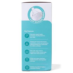 Babyhug Wide Neck Feeding Bottle with Silicone Nipple Dino Print - 250ml| Microwave and Sterilizer Safe| BPA Free| Easy to Clean & Hygienic| Measuring Scale| Anti-colic| Leak Proof