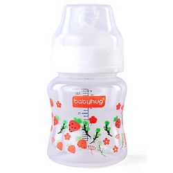 Babyhug Wide Neck Feeding Bottle with Silicone Nipple Dino Print - 250ml| Microwave and Sterilizer Safe| BPA Free| Easy to Clean & Hygienic| Measuring Scale| Anti-colic| Leak Proof