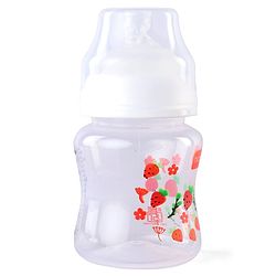Babyhug Wide Neck Feeding Bottle with Silicone Nipple Dino Print - 250ml| Microwave and Sterilizer Safe| BPA Free| Easy to Clean & Hygienic| Measuring Scale| Anti-colic| Leak Proof