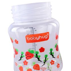 Babyhug Wide Neck Feeding Bottle with Silicone Nipple Dino Print - 250ml| Microwave and Sterilizer Safe| BPA Free| Easy to Clean & Hygienic| Measuring Scale| Anti-colic| Leak Proof