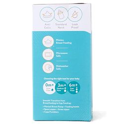 Babyhug Wide Neck Feeding Bottle with Silicone Nipple Dino Print - 250ml| Microwave and Sterilizer Safe| BPA Free| Easy to Clean & Hygienic| Measuring Scale| Anti-colic| Leak Proof