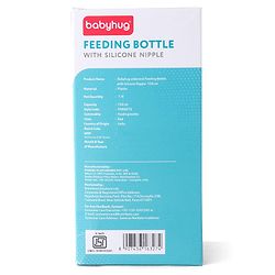 Babyhug Wide Neck Feeding Bottle with Silicone Nipple Dino Print - 250ml| Microwave and Sterilizer Safe| BPA Free| Easy to Clean & Hygienic| Measuring Scale| Anti-colic| Leak Proof