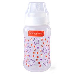Babyhug Wide Neck Feeding Bottle with Silicone Nipple Dino Print - 250ml| Microwave and Sterilizer Safe| BPA Free| Easy to Clean & Hygienic| Measuring Scale| Anti-colic| Leak Proof