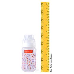 Babyhug Wide Neck Feeding Bottle with Silicone Nipple Dino Print - 250ml| Microwave and Sterilizer Safe| BPA Free| Easy to Clean & Hygienic| Measuring Scale| Anti-colic| Leak Proof