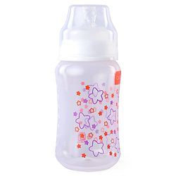 Babyhug Wide Neck Feeding Bottle with Silicone Nipple Dino Print - 250ml| Microwave and Sterilizer Safe| BPA Free| Easy to Clean & Hygienic| Measuring Scale| Anti-colic| Leak Proof