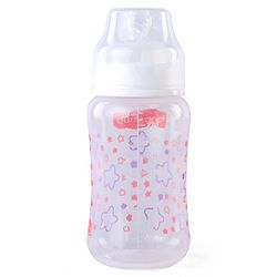 Babyhug Wide Neck Feeding Bottle with Silicone Nipple Dino Print - 250ml| Microwave and Sterilizer Safe| BPA Free| Easy to Clean & Hygienic| Measuring Scale| Anti-colic| Leak Proof