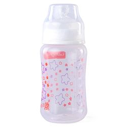 Babyhug Wide Neck Feeding Bottle with Silicone Nipple Dino Print - 250ml| Microwave and Sterilizer Safe| BPA Free| Easy to Clean & Hygienic| Measuring Scale| Anti-colic| Leak Proof