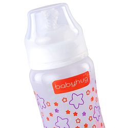 Babyhug Wide Neck Feeding Bottle with Silicone Nipple Dino Print - 250ml| Microwave and Sterilizer Safe| BPA Free| Easy to Clean & Hygienic| Measuring Scale| Anti-colic| Leak Proof