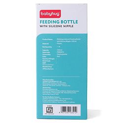 Babyhug Wide Neck Feeding Bottle with Silicone Nipple Dino Print - 250ml| Microwave and Sterilizer Safe| BPA Free| Easy to Clean & Hygienic| Measuring Scale| Anti-colic| Leak Proof