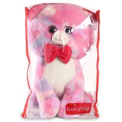 Babyhug Glitter Eyes Rainbow Cat Soft Toy Pink - Height 38 cm