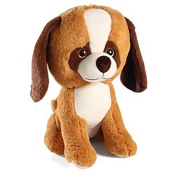 Babyhug Glitter Eyes Dog Soft Toy Brown - Height 38 cm
