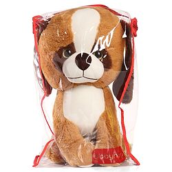 Babyhug Glitter Eyes Dog Soft Toy Brown - Height 38 cm