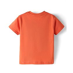 Babyhug Cotton Knit Half Sleeves Night Suit With Money Print - Orange