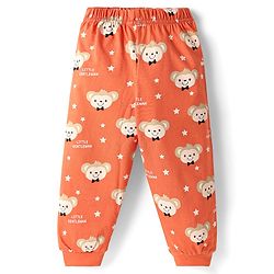 Babyhug Cotton Knit Half Sleeves Night Suit With Money Print - Orange