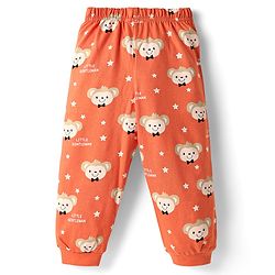 Babyhug Cotton Knit Half Sleeves Night Suit With Money Print - Orange