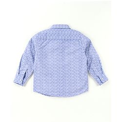 Babyhug Cotton Woven Full Sleeves Printed Shirt & Denim Jeans Set - Blue