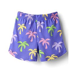 Babyhug 100% Cotton Knit Frill Sleeves Co-ords Shorts Night Suit With Tropical Theme Print - Violet