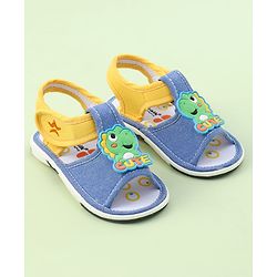 Cute Walk by Babyhug Sandals with Velcro Closure & Dino Applique - Royal Blue
