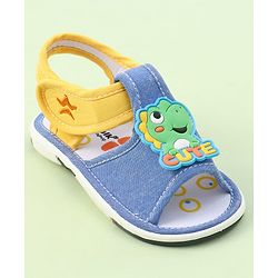 Cute Walk by Babyhug Sandals with Velcro Closure & Dino Applique - Royal Blue