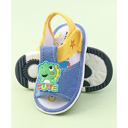 Cute Walk by Babyhug Sandals with Velcro Closure & Dino Applique - Royal Blue