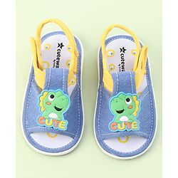 Cute Walk by Babyhug Sandals with Velcro Closure & Dino Applique - Royal Blue