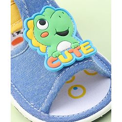 Cute Walk by Babyhug Sandals with Velcro Closure & Dino Applique - Royal Blue