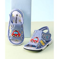 Cute Walk by Babyhug Velcro Closure Sandals With Car Patch - Blue