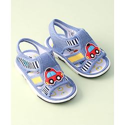 Cute Walk by Babyhug Velcro Closure Sandals With Car Patch - Blue