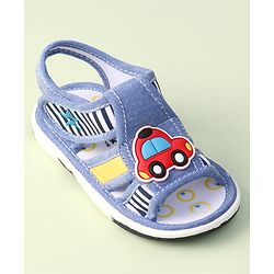 Cute Walk by Babyhug Velcro Closure Sandals With Car Patch - Blue