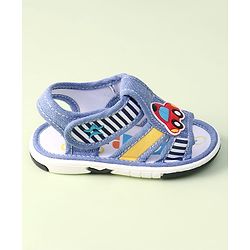 Cute Walk by Babyhug Velcro Closure Sandals With Car Patch - Blue