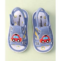 Cute Walk by Babyhug Velcro Closure Sandals With Car Patch - Blue