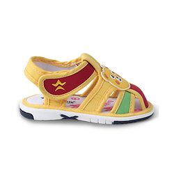 Cute Walk by Babyhug Sandals with Velcro Closure & Teddy Applique - Yellow