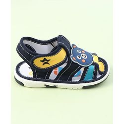 Cute Walk by Babyhug Sandals with Velcro Closure & Teddy Applique - Yellow