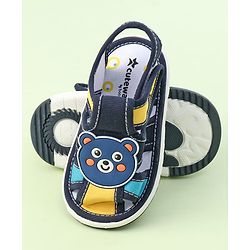 Cute Walk by Babyhug Sandals with Velcro Closure & Teddy Applique - Yellow