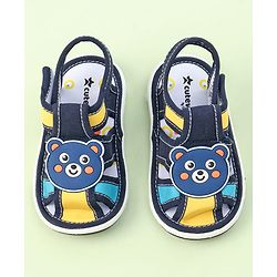 Cute Walk by Babyhug Sandals with Velcro Closure & Teddy Applique - Yellow